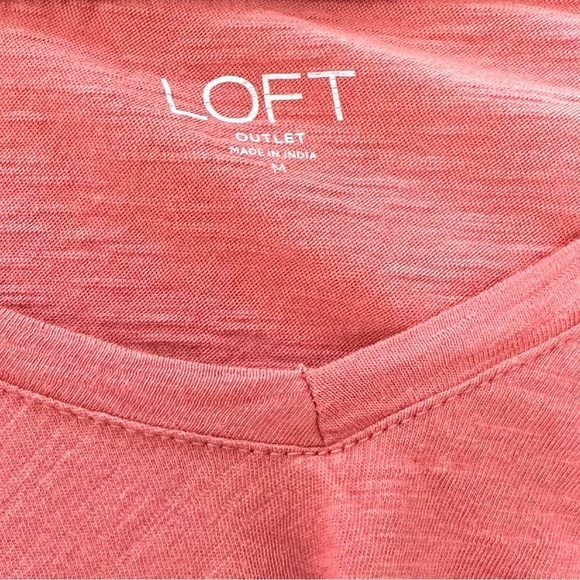 🔴 5 for $10 LOFT V-Neck Cotton Short Sleeve Top Loose Fit Size M - Picture 6 of 7